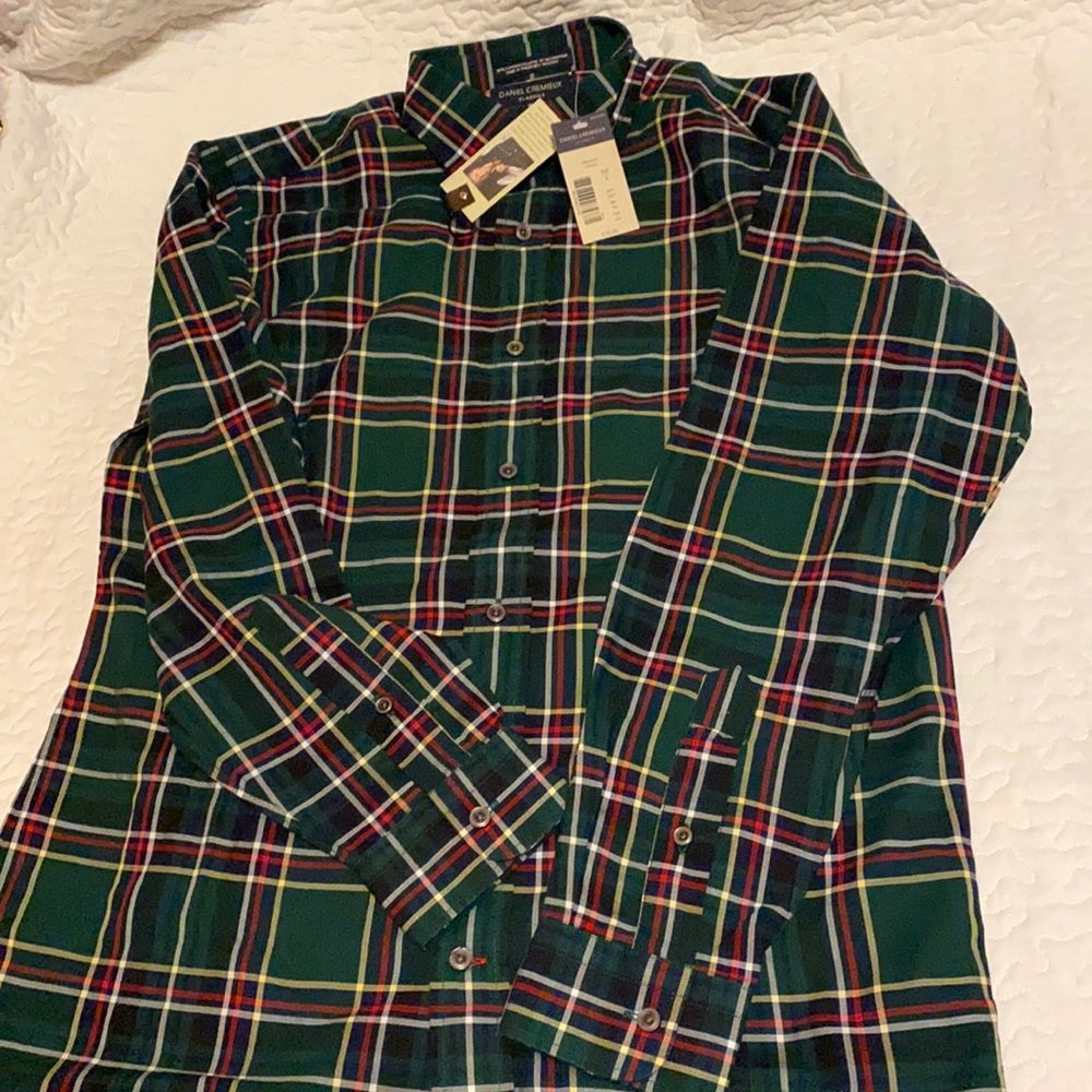 NWT Daniel Cremieux Mens Plaid Long sleeve shirt small